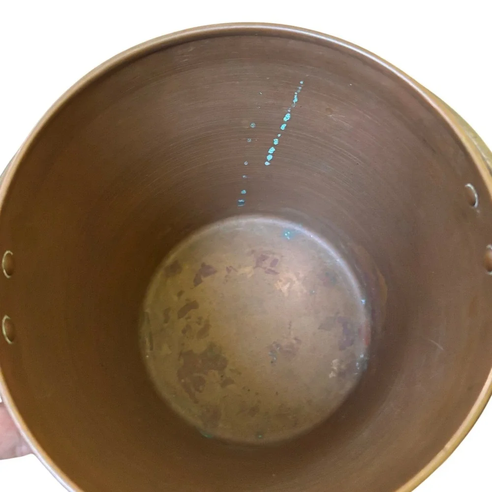 Vintage Copper Bucket with Handle Rustic Farmhouse Pail Planter Decor West Bend
